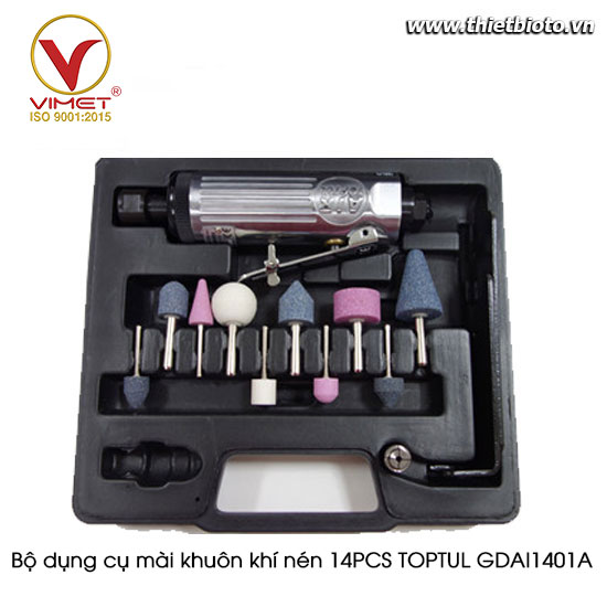 Bộ dụng cụ mài khuôn khí nén 14PCS TOPTUL GDAI1401A